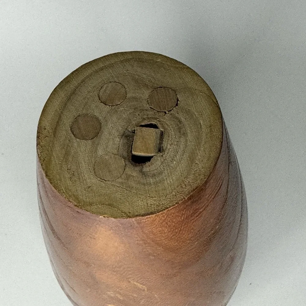 Vintage Mid Century Modern Turned‎ Wood Vase Handmade Hardwood MCM